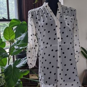 Sheer polkadot blouse
